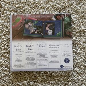 Creative Memories 7x7 Black 'N Blue Scrapbook Pages 12 Refill Sheets 2004